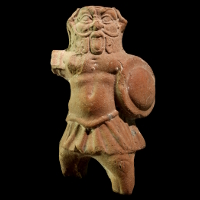 A Terracotta Statuette of the God Bes as a Soldier