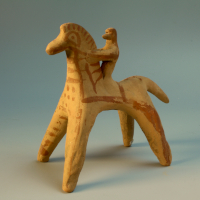 A Boeotian Painted Terracotta Horse and Rider