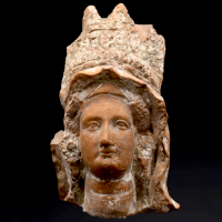 A Cypriot Terracotta Head of a Goddess