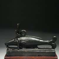 An Egyptian Bronze Statuette of an Oxyrhynchos Fish